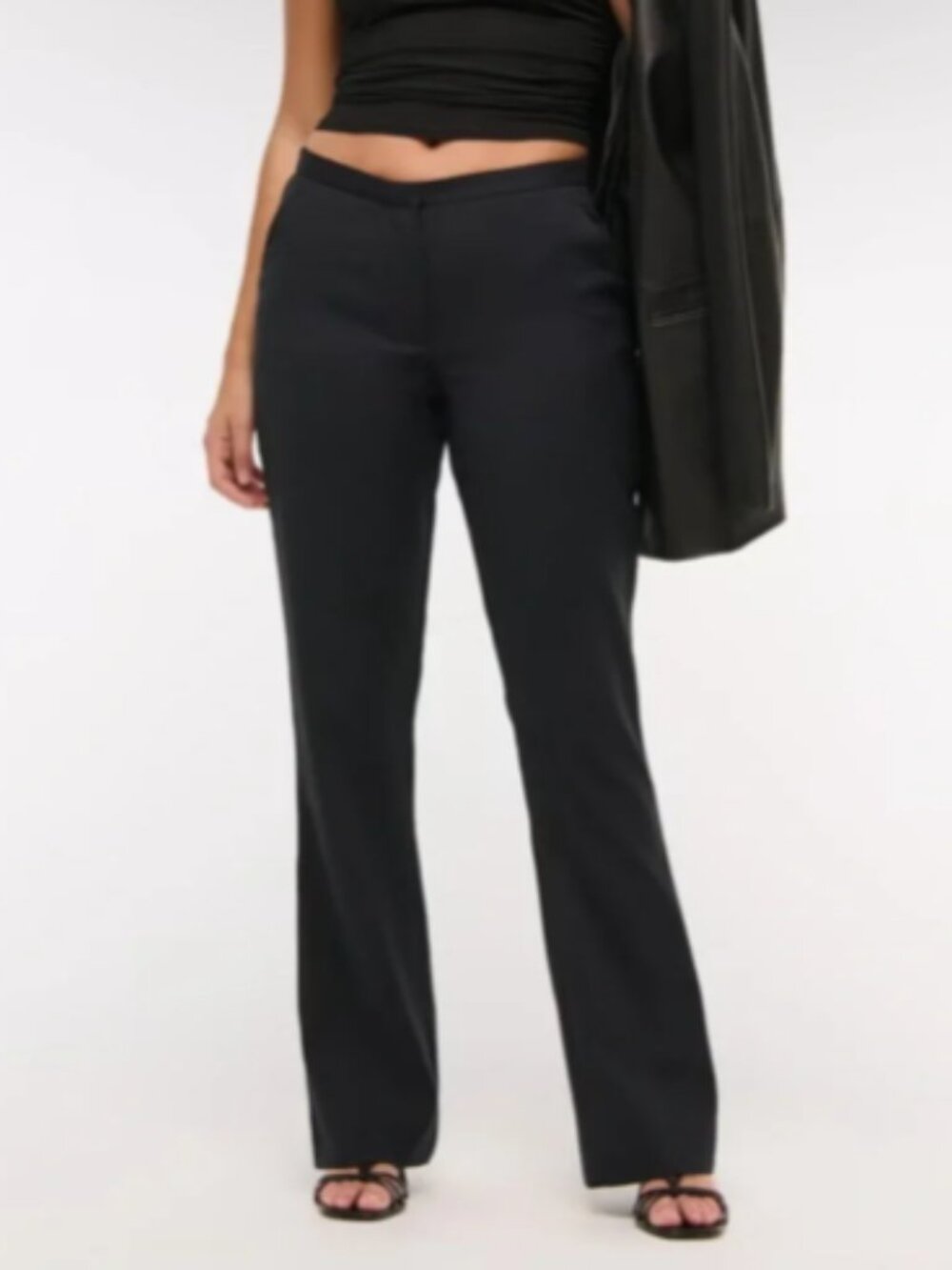 NWT Abercrombie & Fitch Womens Black Low Rise Slim Boot Pants Trousers Size 28